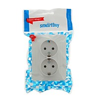 Розетка Smartbuy Марс белый 2-ая с/з (10/200)