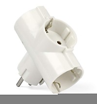 Тройник Smartbuy 16А с/з круглый белый (100)