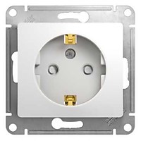 Механизм розетки Glossa 1-ая с/з шторки белый