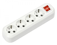 Колодка Smartbuy 4гн с/з выключатель 16А (100)