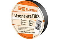 Изолента TDM 0.15 х 19мм х 20м черный (10/180)