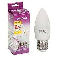Лампа Smartbuy С37 8,5Вт 3000К Е27 700Лм (свеча)