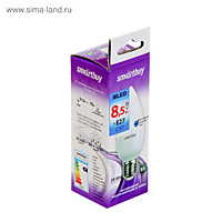 Лампа Smartbuy C37 8.5W 6000K Е27 700Лм (свеча) (100)