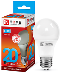 Лампа IN-HOME A60 20Вт 4000К Е27 1900Лм (10)