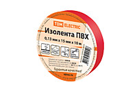 Изолента TDM 0.13 х 15мм х 10м красный (10/350)