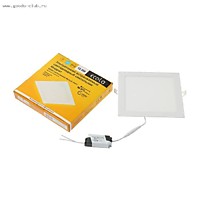 Светильник Ecola 18Вт 6500К квадрат 225х225х20мм (20)