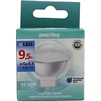 Лампа Smartbuy MR16- 9.5W 6000K GU5.3 760Лм (100)