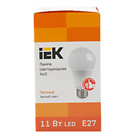 Лампа IEK A60 11W 3000K E27 990Лм (10/100)