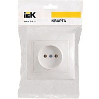 Розетка IEK Кварта 1-ая белый б/з (10/200)