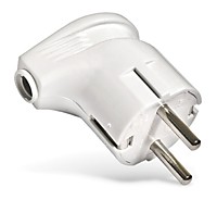 Вилка Smartbuy угловая с/з белая 16А (50/600)