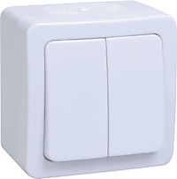 Выключатель IEK Гермес 2кл. IP54 белый (10/100)