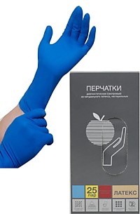 Перчатки латекс прочные L (50 шт) Libry синий (10)