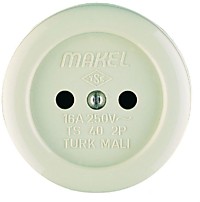 Розетка Makel накладная круглая 1-ая б/з (25/250)