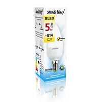 Лампа Smartbuy С37 5W 3000K E14 450Лм (свеча) (100)