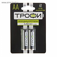 Аккумулятор NiMh R6 1500мАч Трофи 2хBL (20)
