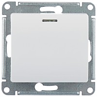 Механизм выключателя Glossa 1кл подсветка белый (20)