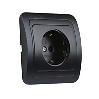 Розетка Smartbuy Марс черный 1-ая с/з керамика (10/200)
