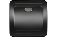 Выкл. Smartbuy Марс черный 1кл подсветка керамика (10/200)