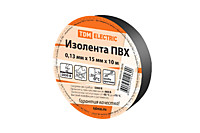 Изолента TDM 0.13 х 15мм х 10м черный (10/350)