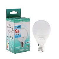 Лампа Smartbuy P45 9.5W 6000K E14 760Лм (шарик) (100)