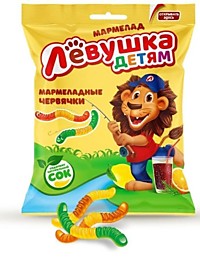 Мармелад Левушка детям /червячки70гр*16шт (30764)