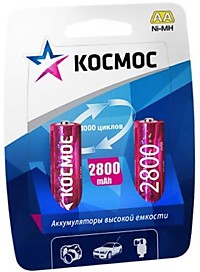 Аккумулятор Космос NiMh R6 2800мАч 2хBL (24)