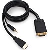 Кабель HDMI-VGA 15М+ауд 1.8м Gold Cablexpert Кабель HDMI-VGA 15М+ауд 1.8м Gold Cablexpert