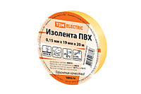 Изолента TDM 0.15 х 19мм х 20м желтый (10/180)