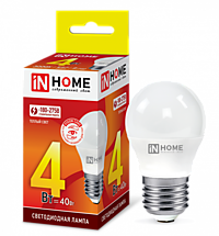 Лампа IN-HOME G45 4Вт 3000К Е27 360Лм (шарик) (10)