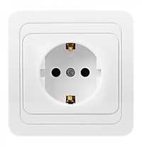 Розетка Smartbuy Марс белый 1-ая с/з керамика (10/200)
